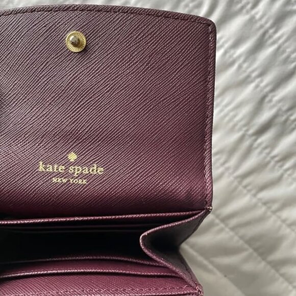 Kate Spade Petty Laurel Way Mini Wallet with Key Ring in color Mulledwine - Picture 6 of 6